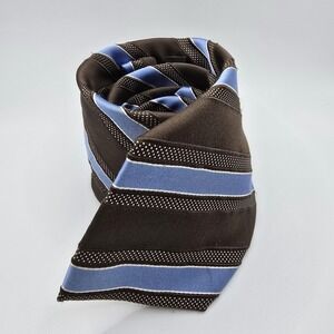 Donald J. Trump Repp Signature‎ Collection Brown Blue Striped 100% Silk Tie
